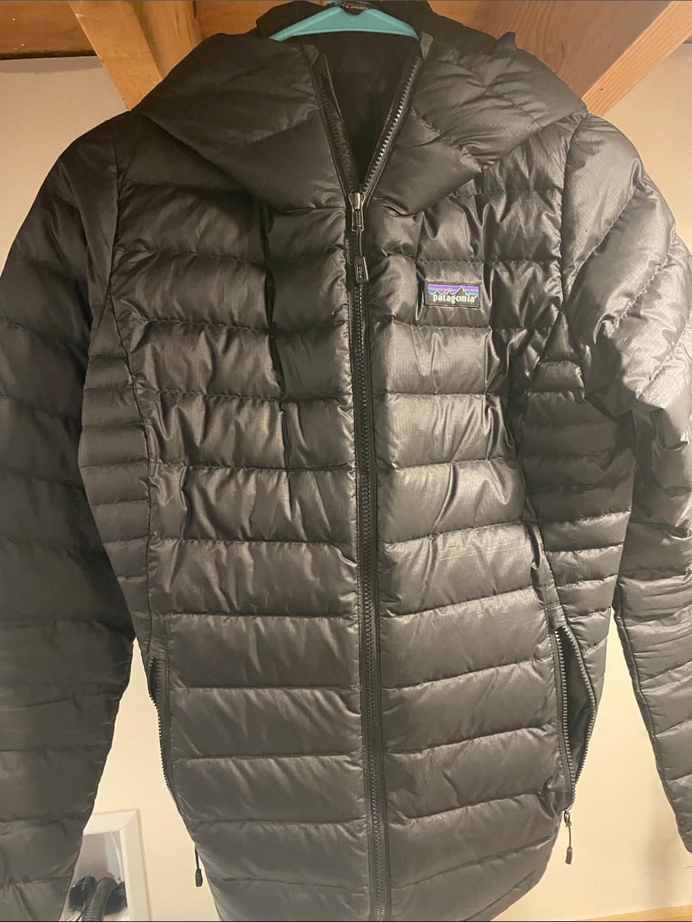 Patagonia Black Quilted Hooded Puffer Jacket